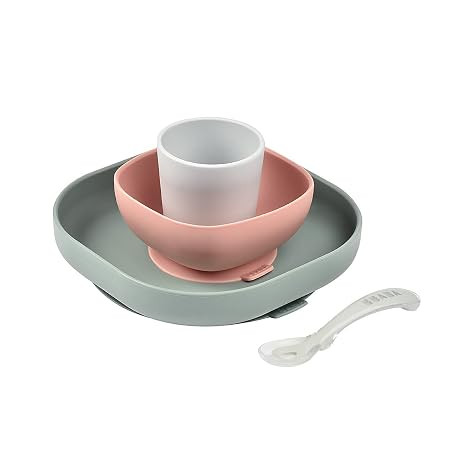 BEABA Silicone 4 Piece Baby Feeding Set, Suction Plates for Baby, High Grade Food Safe Silicone, ... | Amazon (US)