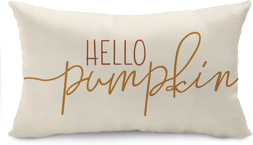 DFXSZ Fall Pillow Covers 12x20 Inch Hello Pumpkin Cushion Cover Autumn Decor Pumpkins Pillow Cove... | Amazon (US)