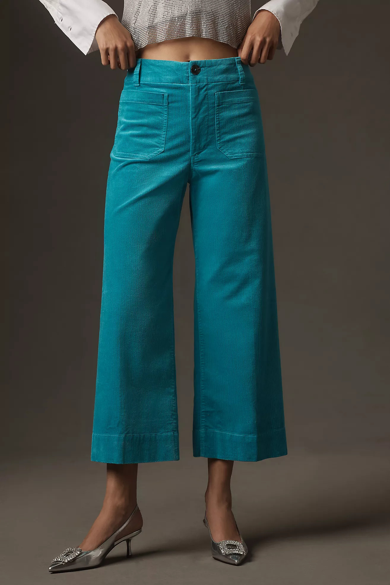The Colette Cropped Wide-Leg Corduroy Pants by Maeve | Anthropologie (US)