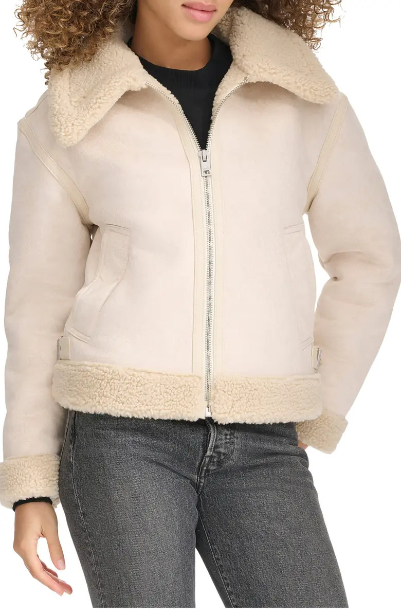 Faux Leather & Faux Shearling Bomber Jacket | Nordstrom