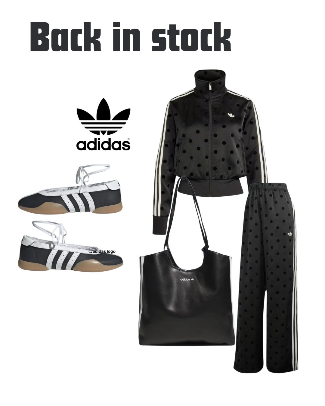 The outfit speaks for itself. 🖤✨
✔️ Polka dot track set
✔️ Ballet sneakers
✔️ Everyday tote
A sporty look with a chic twist. Everything is linked @adidas