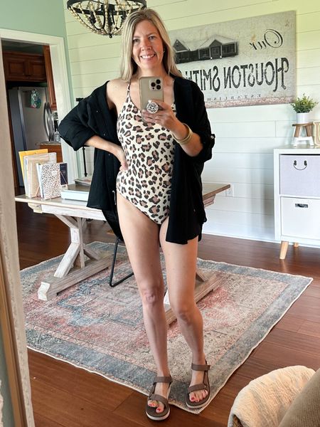 Great one piece bathing suit for mom’s upcoming vacation! This suit has great coverage without compromising style and is so comfortable! The shirt can be used as a bathing suit cover up or styled in your everyday wardrobe. I’m in a small shirt and medium bathing suite. 5’7” 135 lbs

#LTKunder50 #LTKsalealert #LTKswim
