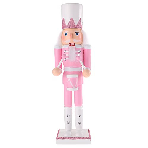 PASOLABE Pink Nutcracker Figures Pink Christmas Decorations 12 Inch Pink Nutcracker Soldier Figure Decor Glitter Christmas Nutcrackers for Festival Party (Pink Drummer Nutcracker) | Amazon (US)