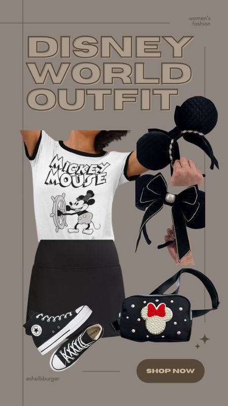 Mickey Mouse outfit for women for Disney World

Steamboat Willie Ringer tshirt vintage Mickey Mouse shirt
Align high rise skirt 
Classic luxury mouse ears with embellishments and large bow
Minnie Mouse pearl belt bag
High top converse sneakers shoes

#LTKFindsUnder100 #LTKStyleTip #LTKTravel