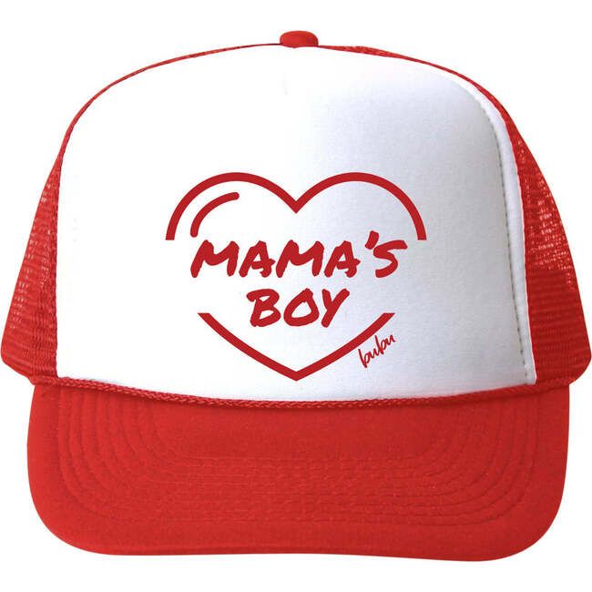Mamas Boy Heart Cap, Red | Maisonette