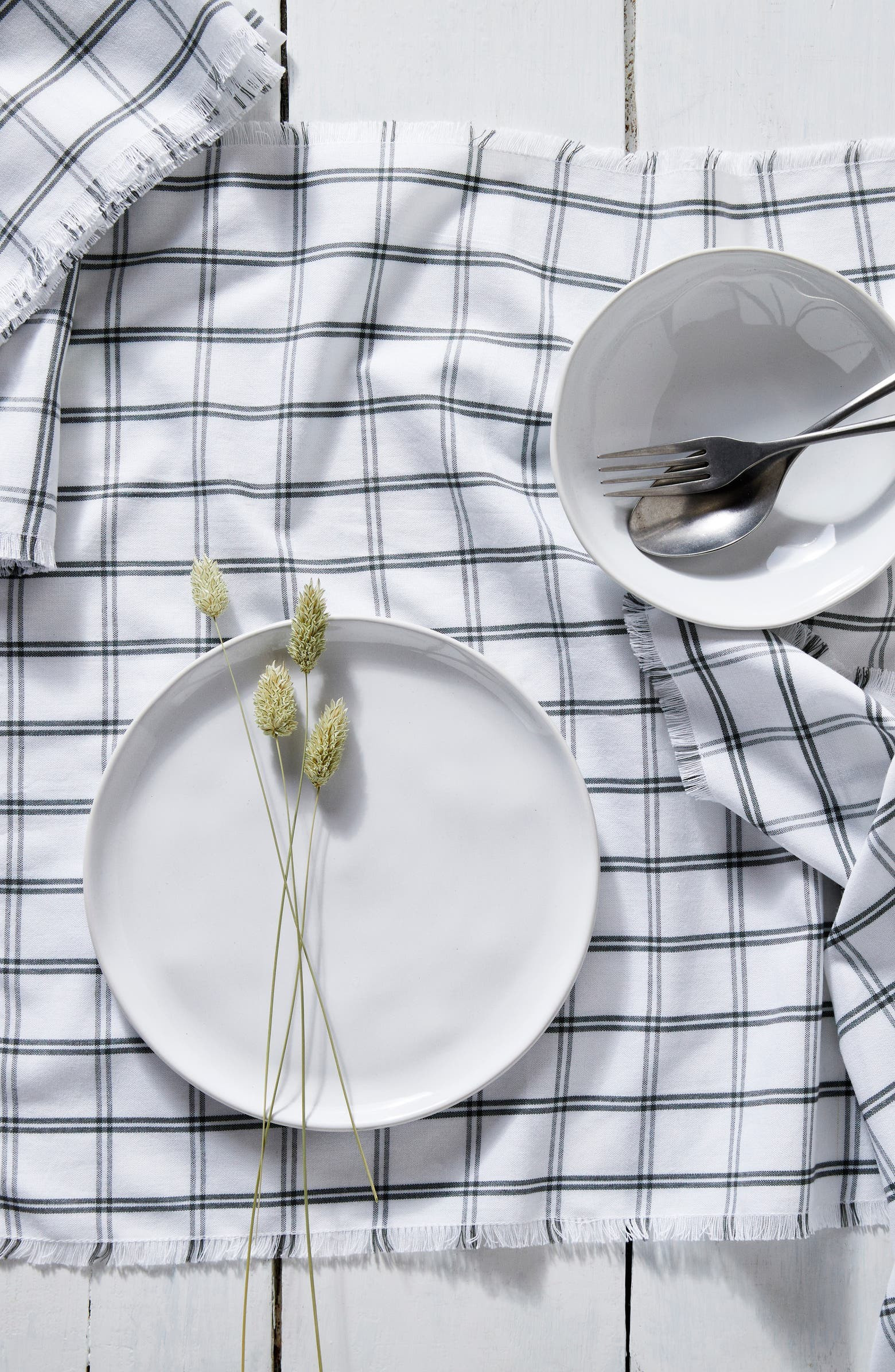 Set of 4 Fray Edge Check Napkins | Nordstrom