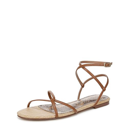 Sam Edelman Women's Ellina Flat Sandal, Saddle, 10.5 | Amazon (US)