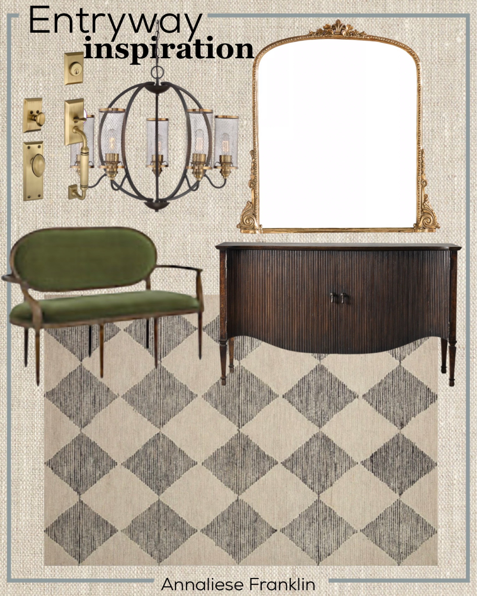 Home decor | entryway | entry way decor | area rug | traditional home decor | chandelier | transitional home decor |bench | sideboard | door handle | doorknob | brass decor 

#LTKFind #LTKhome