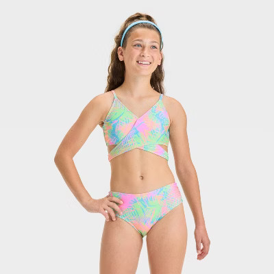Girls' Visit The Eastside Leaf Printed Bikini Set - art class™ | Target