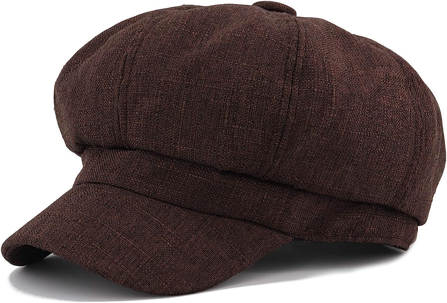 Gisdanchz Women Linen Newsboy Cap Cabbie Hat 8 Panels - 6 7/8 Fitted | Amazon (US)