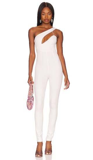 Tiasha Asymmetrical Jumpsuit in White | Revolve Clothing (Global)