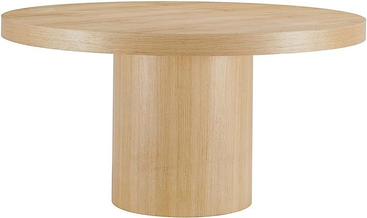Modway Gratify 60" Wood Grain Round Dining Table in Oak | Amazon (US)