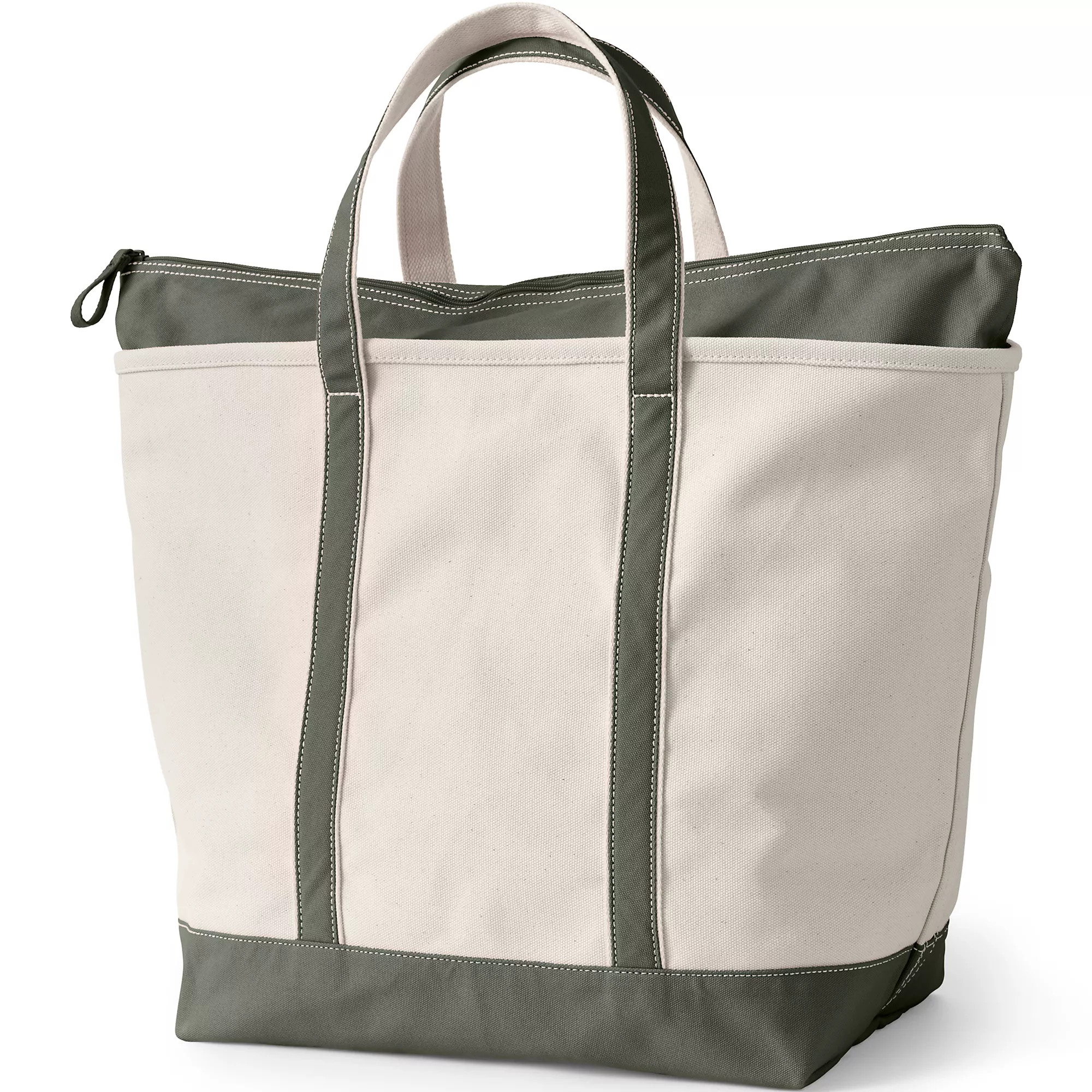 Extra Large 5 Pocket Zip Top Canvas Tote Bag | Lands' End (US)