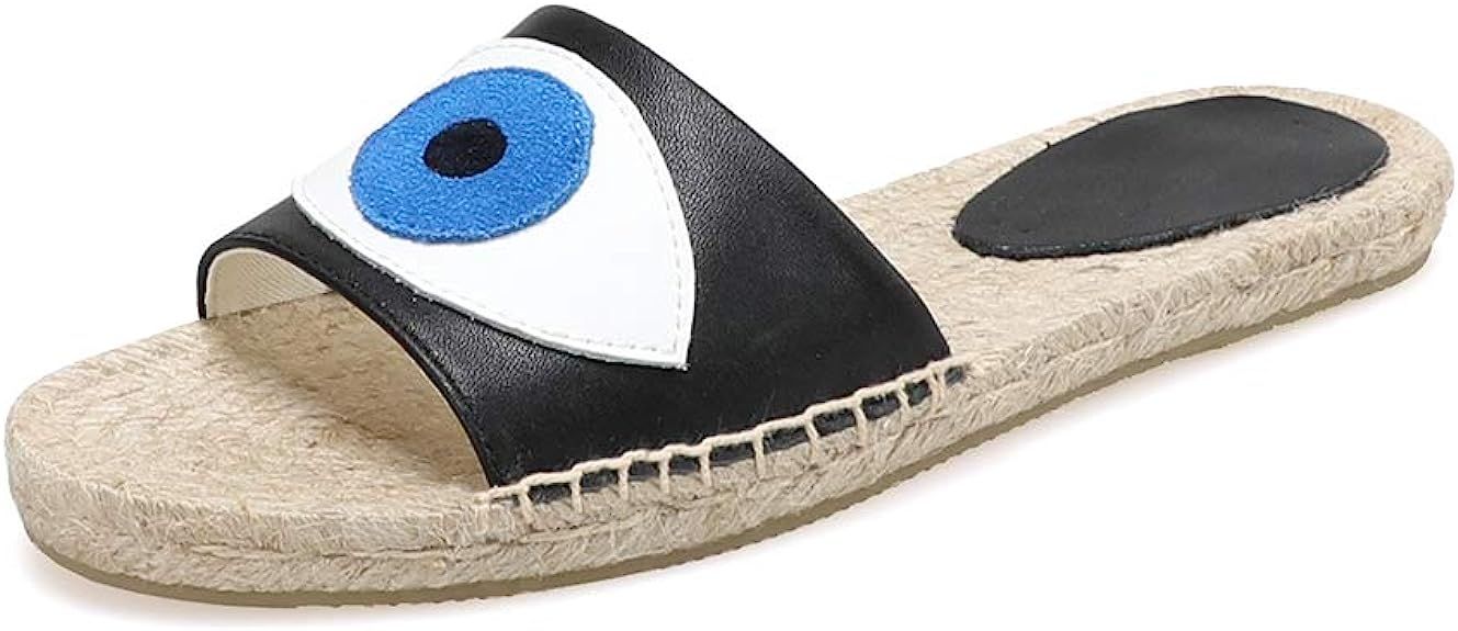 TONIVIS Women's Mule Flat Shoes with Tassel & Pompom, Espadrilles Slides Backless Slipper Slip on... | Amazon (US)
