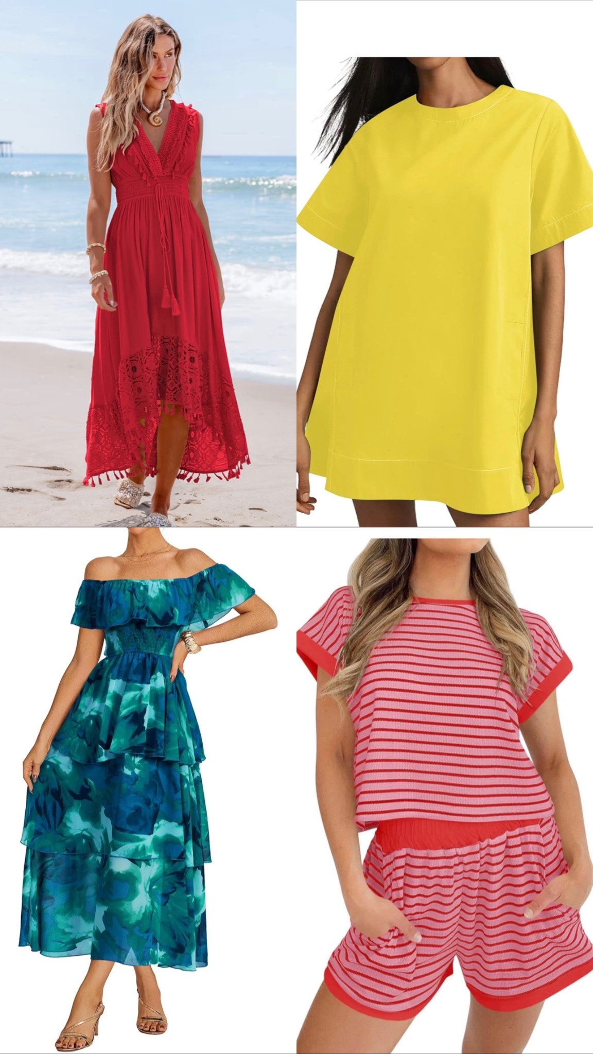 Starting to get some outfits together for my trip to Cancun and I just got these 4 outfits together add to the mix! Bright, bold colors must have been what I have been eyeing! 

#LTKTravel #LTKMidsize
