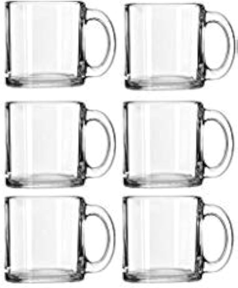 Libbey Crystal Coffee Mug Warm Beverage Mugs Set of (13 oz) (6) | Amazon (US)