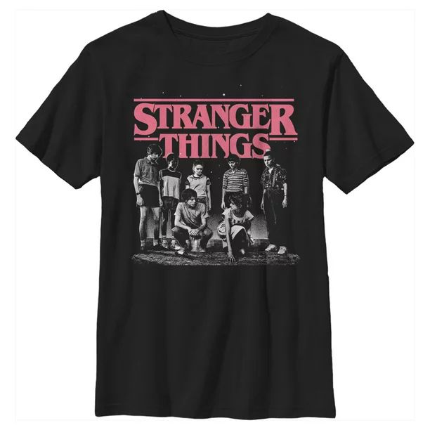 Boy's Stranger Things Title Logo Faded  Graphic Tee Black Medium - Walmart.com | Walmart (US)