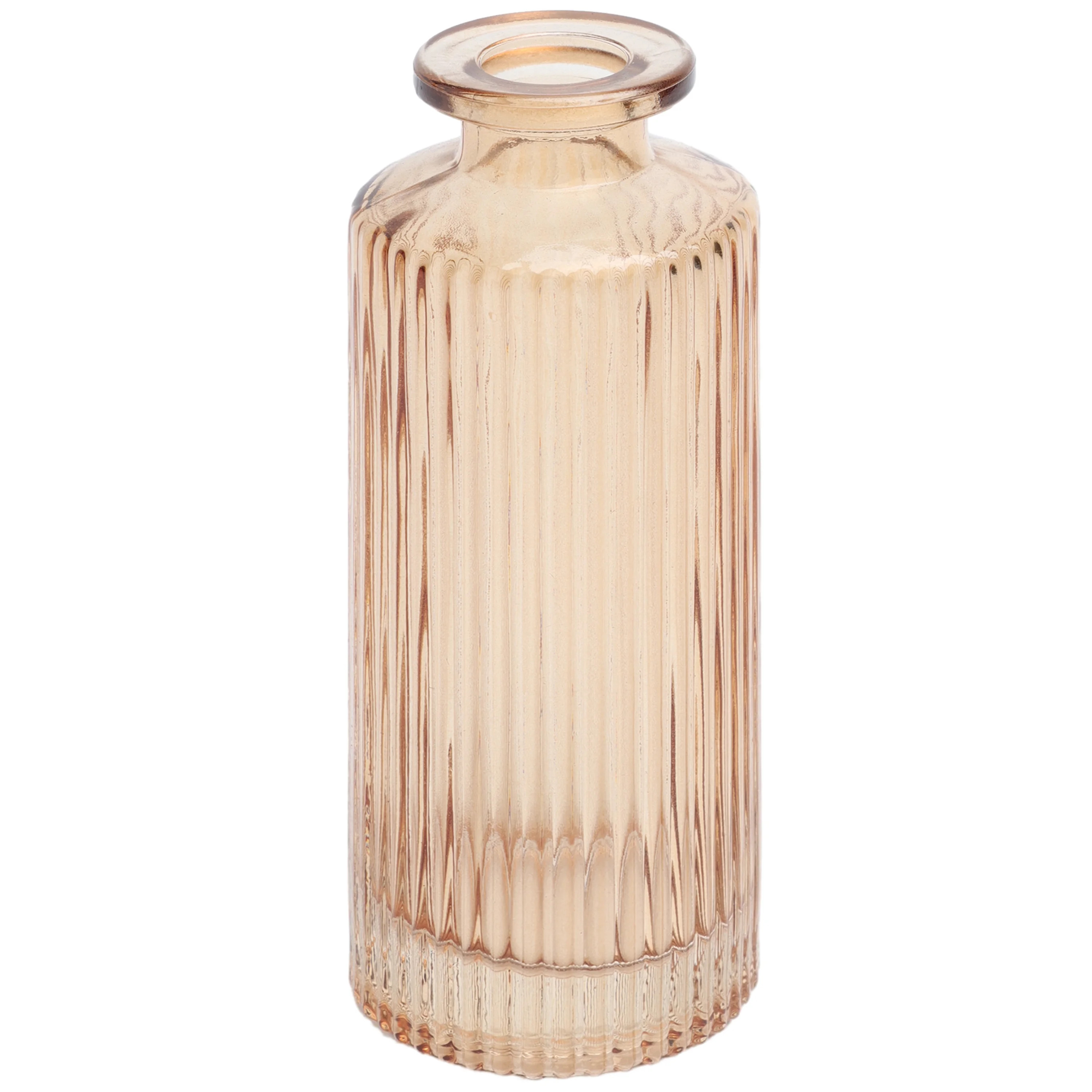 Mainstays Mini Ribbed Translucent Glass Tabletop Indoor Vase, 5.2", Champagne | Walmart (US)