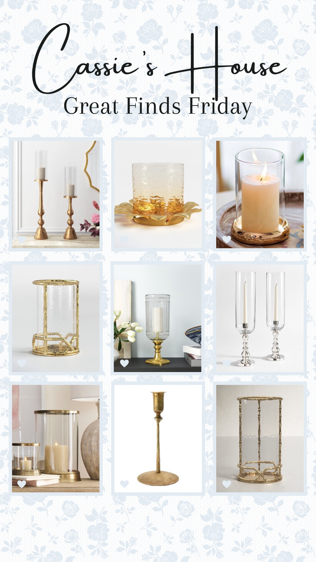 Brass Candle holders hurricanes. Chrome hurricane candle holder. 

#LTKhome