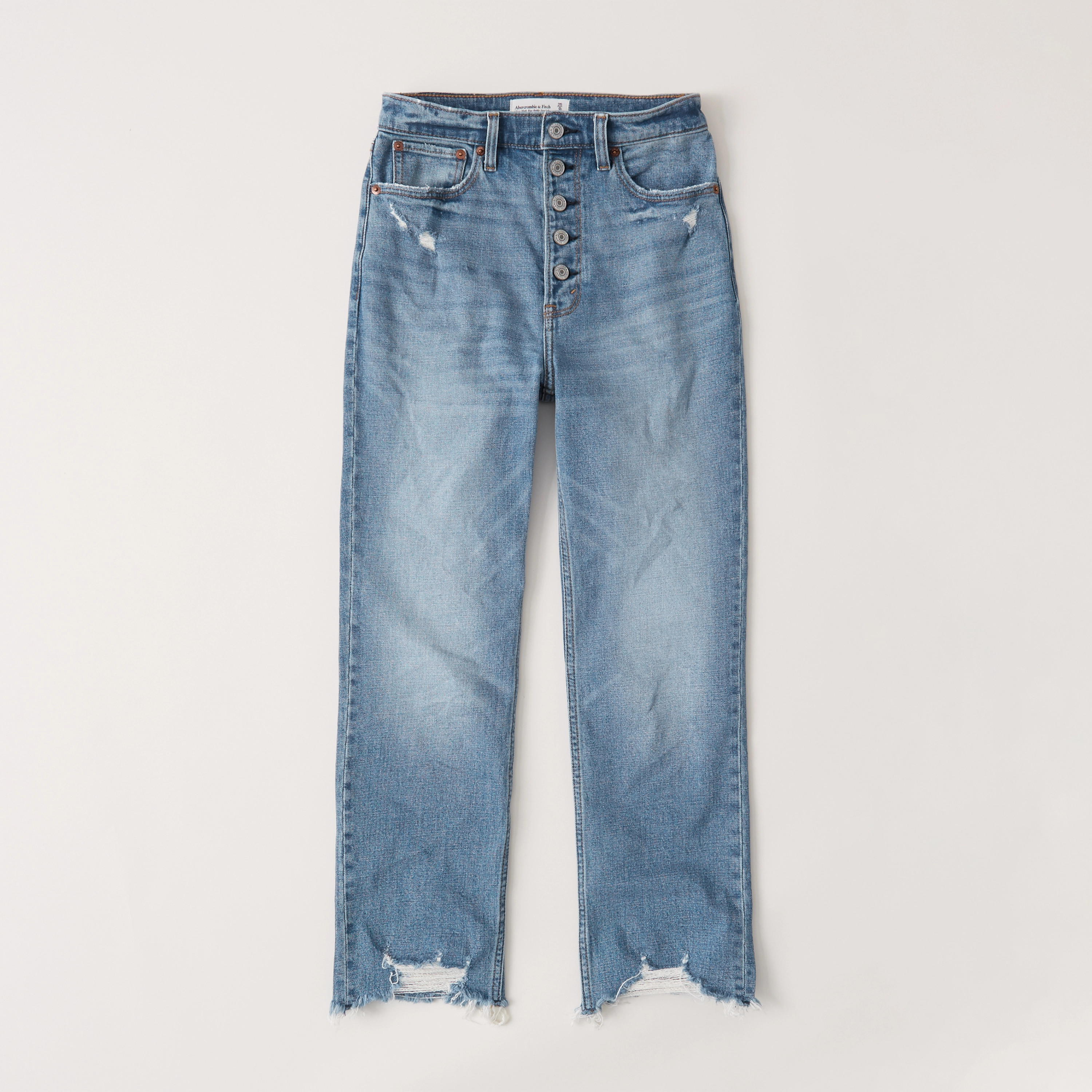 Ultra High Rise Ankle Straight Jeans | Abercrombie & Fitch (US)