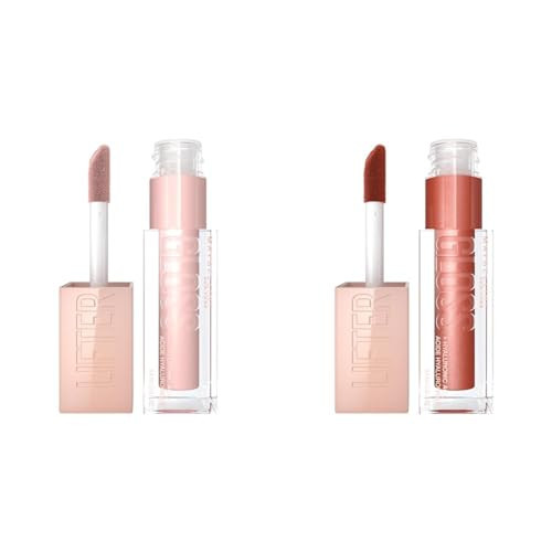 MAYBELLINE Lifter Gloss Hydrating Lip Gloss Bundle with Hyaluronic Acid, Ice Pink Neutral 0.18 oz & Topaz Terracotta Neutral 0.18 oz | Amazon (US)