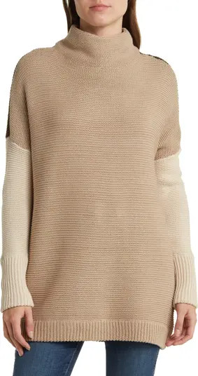 RDI Colorblock Ottoman Mock Neck Tunic Sweater | Nordstromrack | Nordstrom Rack