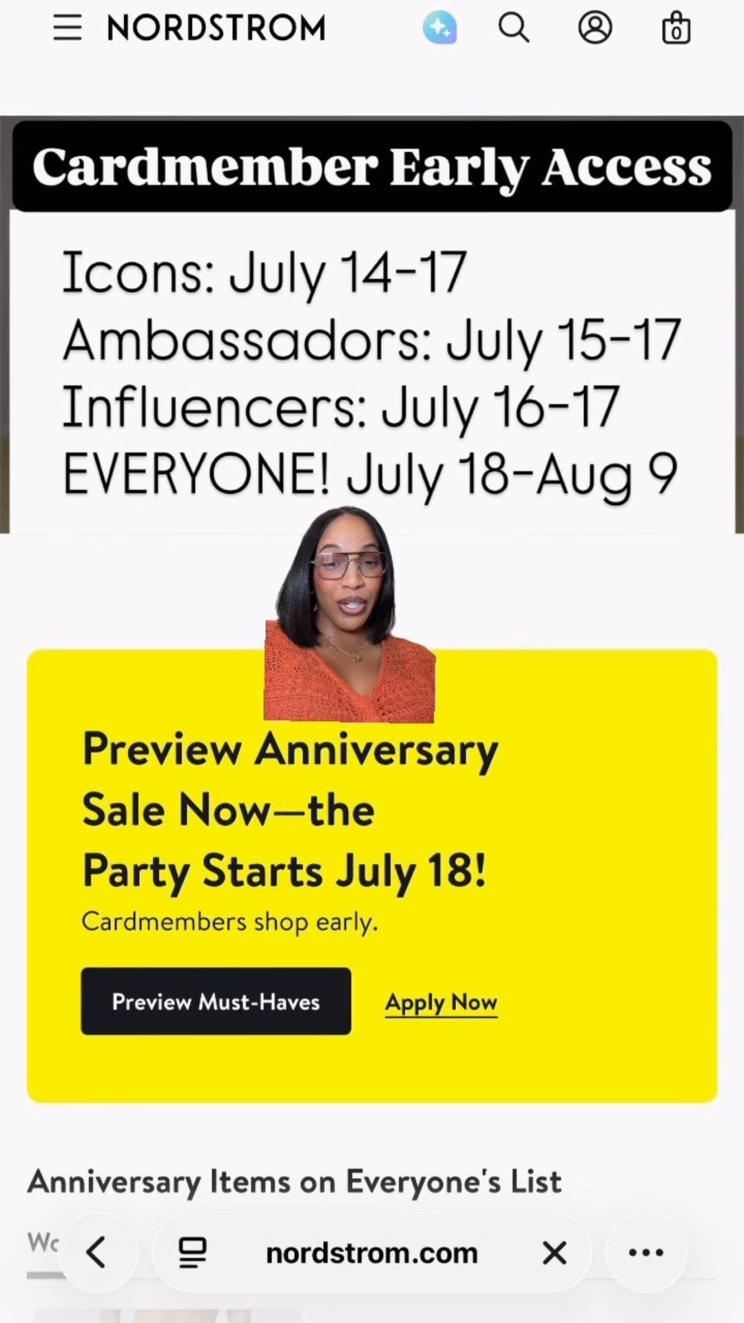 The Nordstrom Anniversary Sale preview is officially live! This is the time to save on top brands, and I’m already building my Wish List with all kind of deals from beauty to clothes, and baby essentials.

Cardmember Early Access runs July 14–17, depending on your status, and everyone can shop starting July 18. Don’t have a Nordstrom account yet? You can create one for free, tap the heart to save your favorites, and have everything ready when your access opens. Head to Nordstrom now to preview the sale and start building your Wish List! @Nordstrom #NordstromPartner #NordstromAS
@nordstrom #ad

#LTKSaleAlert #LTKU #LTKSeasonal