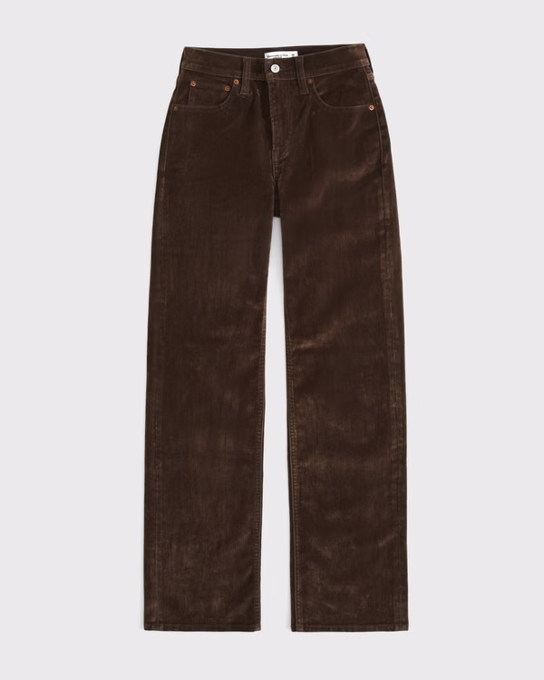 Women's Curve Love High Rise 90s Relaxed Velvet Jean | Women's Bottoms | Abercrombie.com | Abercrombie & Fitch (US)