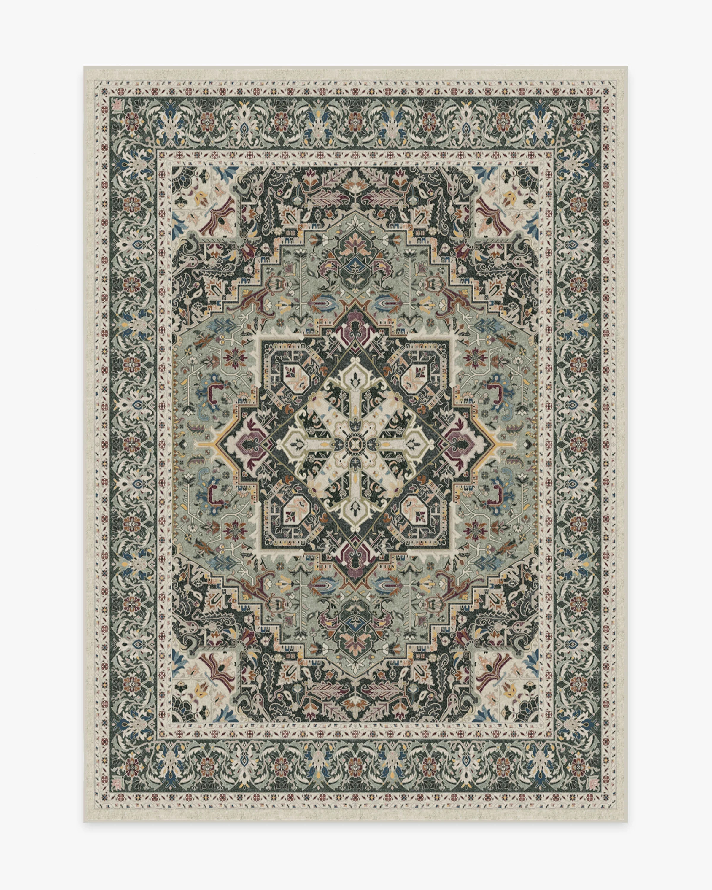 Hendesi Heriz Sage Rug | Ruggable
