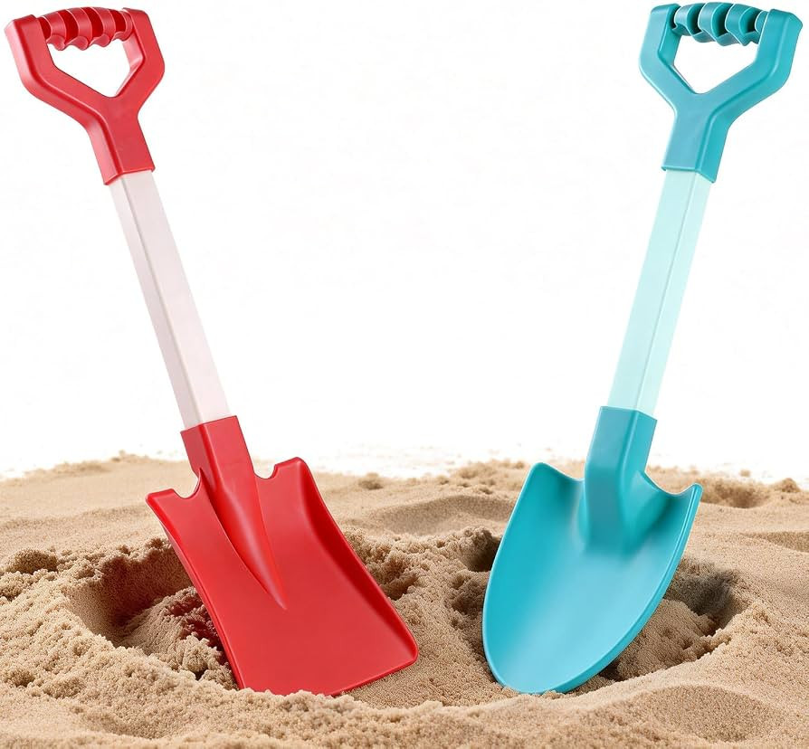 20 Inch Heavy Duty Sand Plastic Beach Shovels for Kids Red & Blue | Amazon (US)