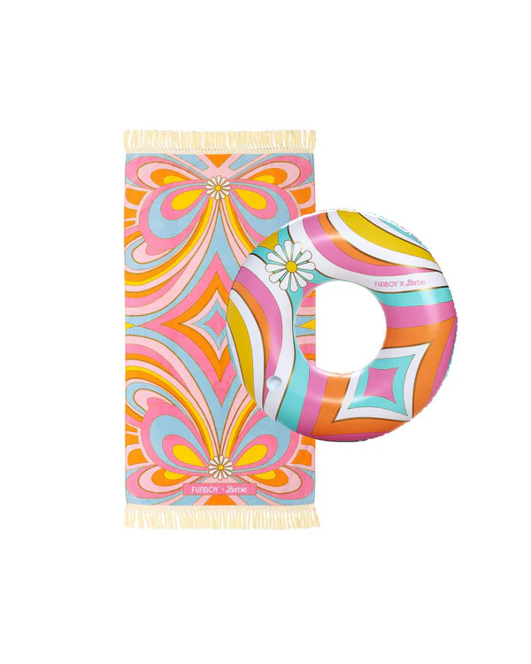 FUNBOY x Malibu Barbie™ Dream Beach Towel + Tube | FUNBOY
