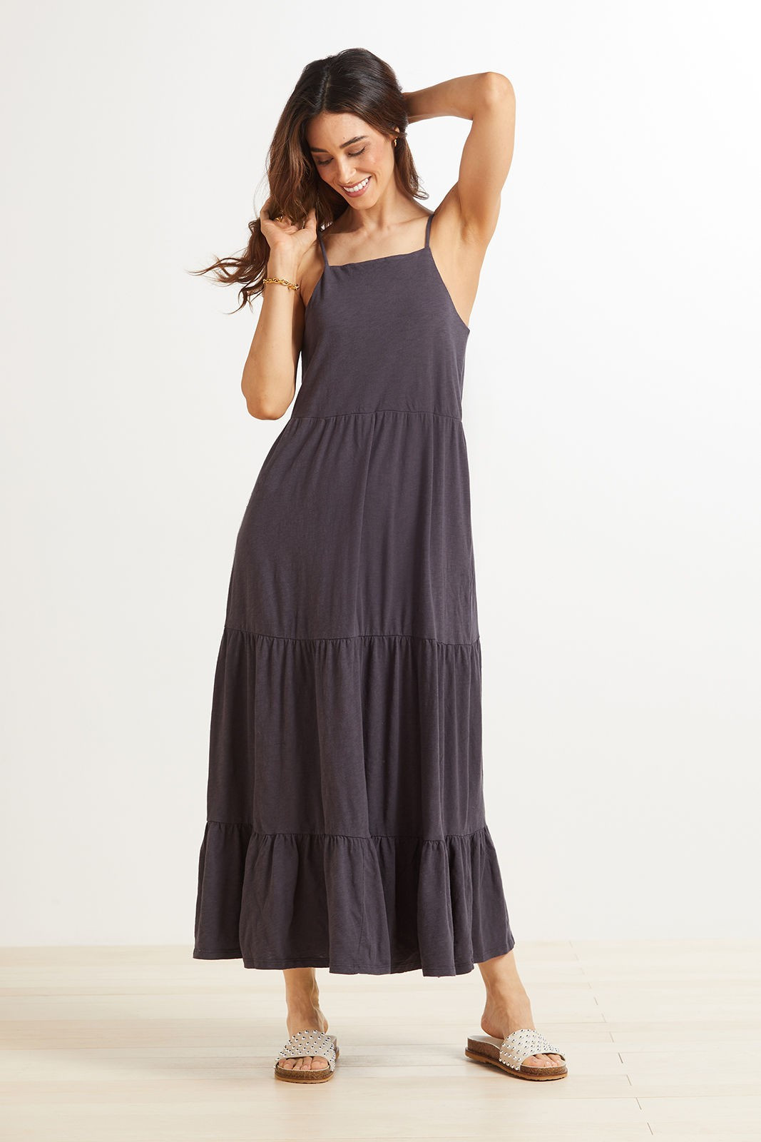 Rory Tiered Slub Dress | Evereve