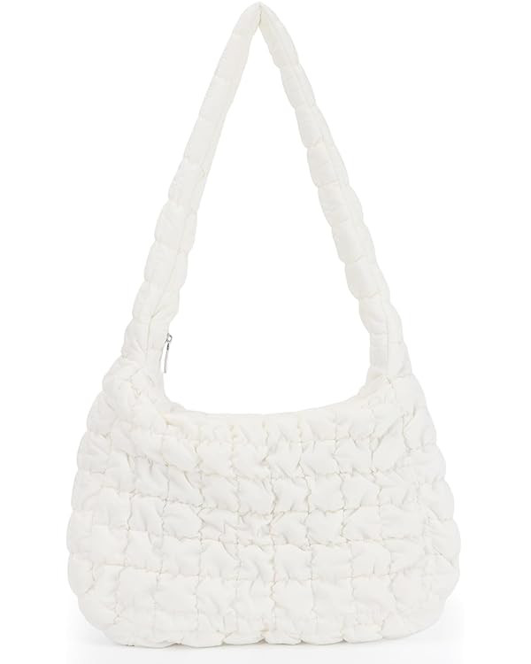 Puffer Quilted Carryall Bag,Quilted Shoulder Bag,Puffy Tote Bag Purse,Large Nylon Hobo Handbag | Amazon (US)