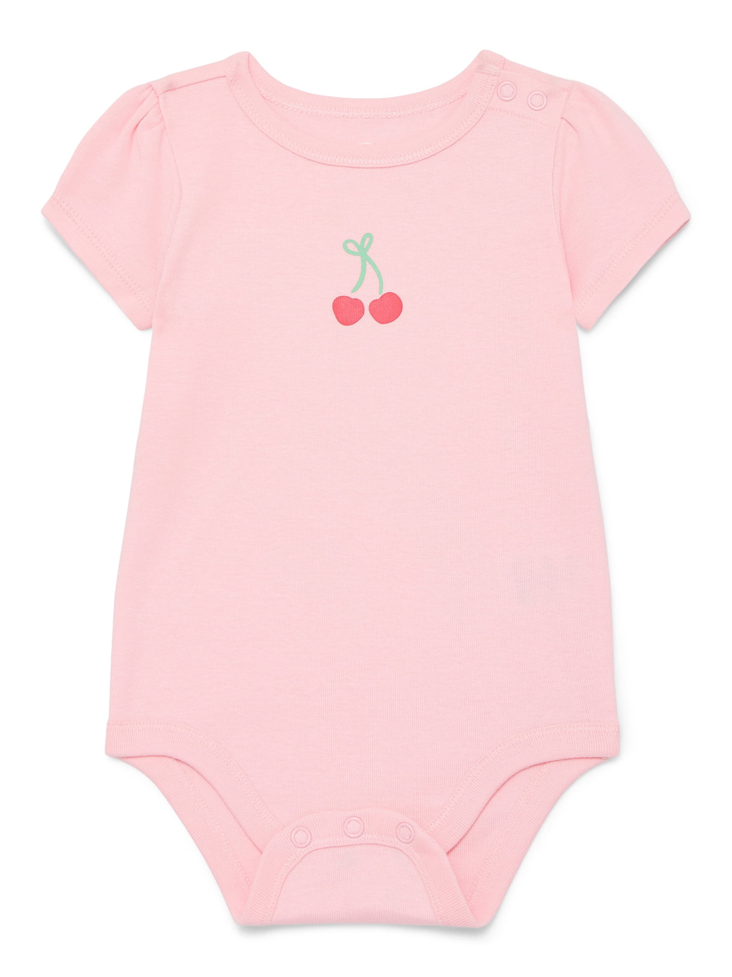 Wonder Nation Baby Girls Bodysuit with Short Sleeves, Sizes 0-24 Months | Walmart (US)