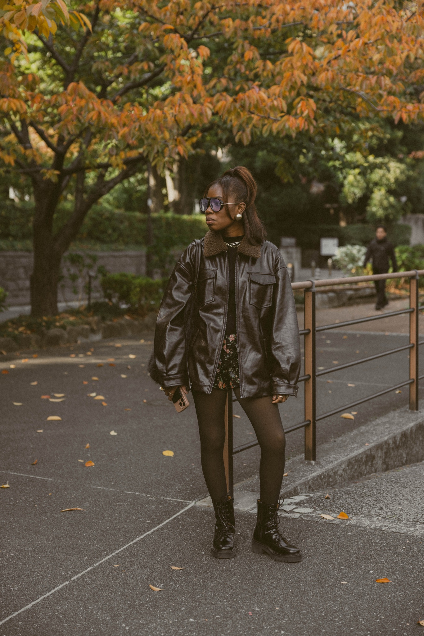Loved this fit I wore to the park in Tokyo. Floral print shorts, black boots, leather jacket outfit 

#LTKTravel #LTKootd #LTKdayinmylife