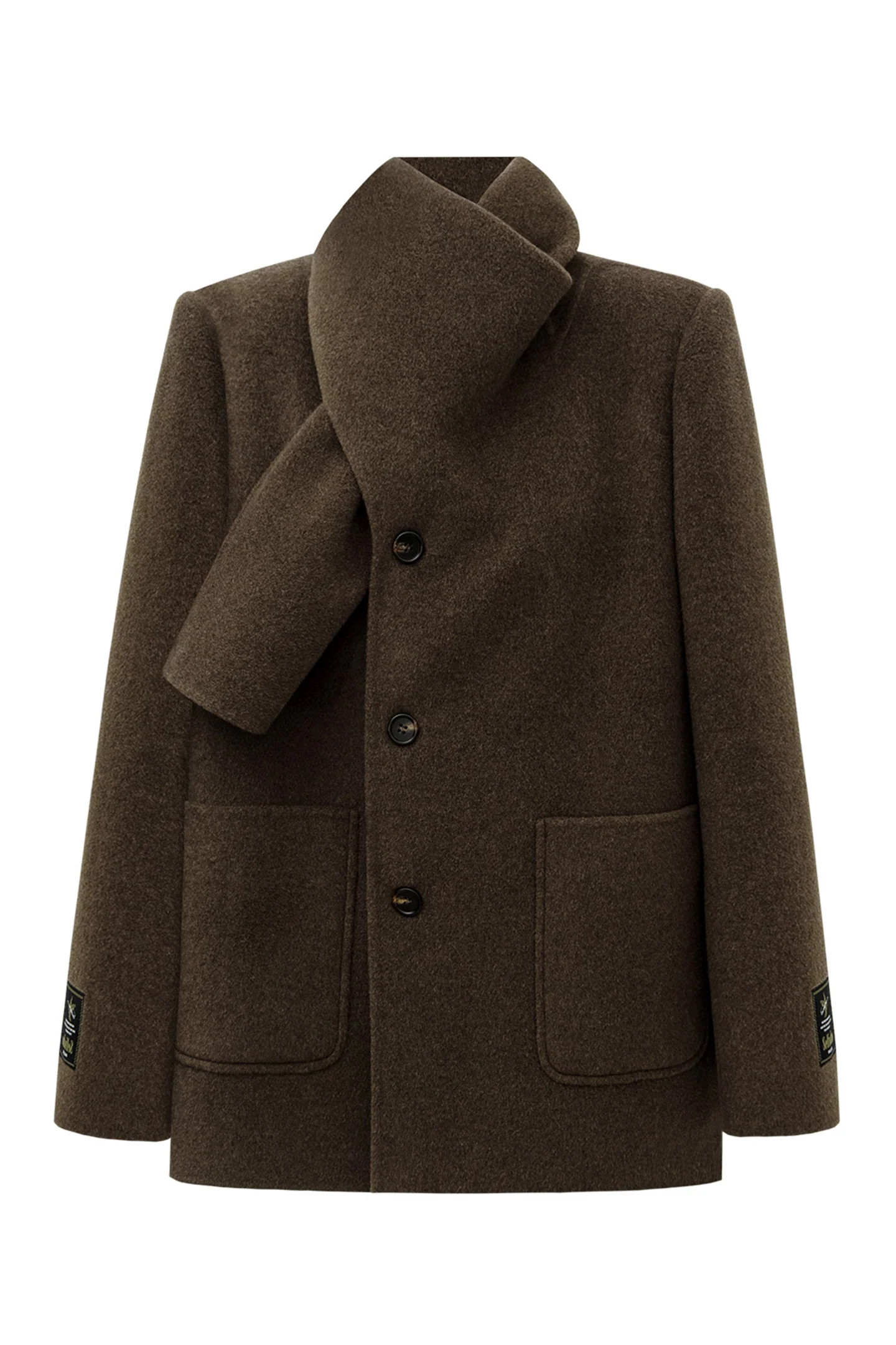 SELFWHO Wool Blend Scarf Collar Double-Faced Coat | SELFWHO