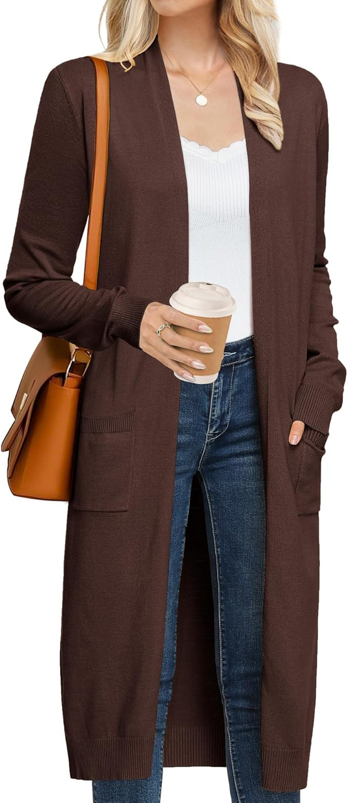 GRACE KARIN Women's 2026 Trendy Long Cardigans Sweater Lightweight Open Front Long Sleeve Maxi Du... | Amazon (US)
