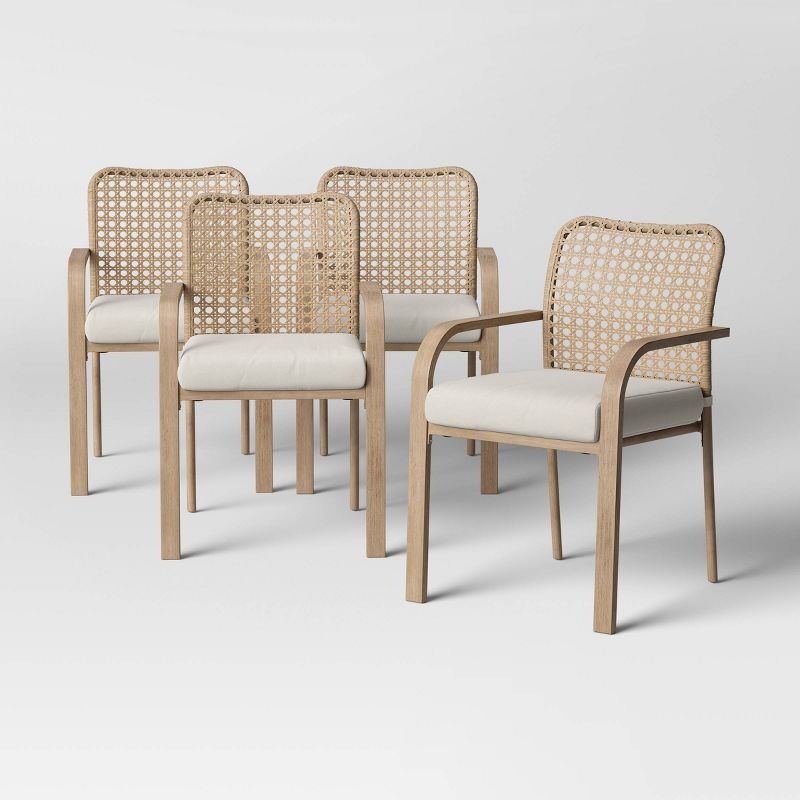Collier 4pk Cane-Look Woven Back Patio Dining Chairs - Project 62™ | Target