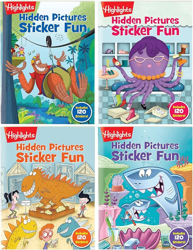 Highlights Hidden Pictures Fun Books for Kids Ages 3-6, 4-Pack, 64 Pages of Seek and Find Activit... | Amazon (US)