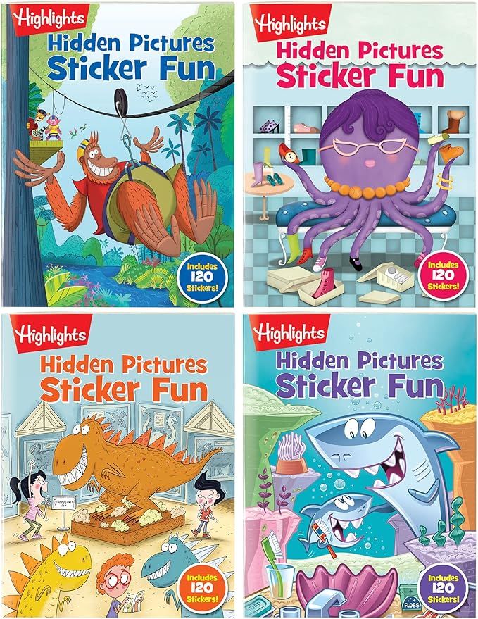 Highlights for Children Hidden Pictures Sticker Fun Sticker Books for Kids Ages 3-6, 4-Pack, 64 P... | Amazon (US)