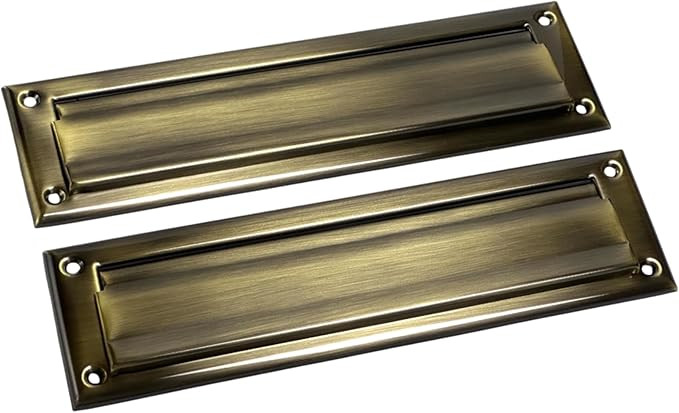 QCAA Solid Brass Mail Slot, with Solid Brass Interior Back Plate, 13" x 3.625", Antique Brass, 1 ... | Amazon (US)