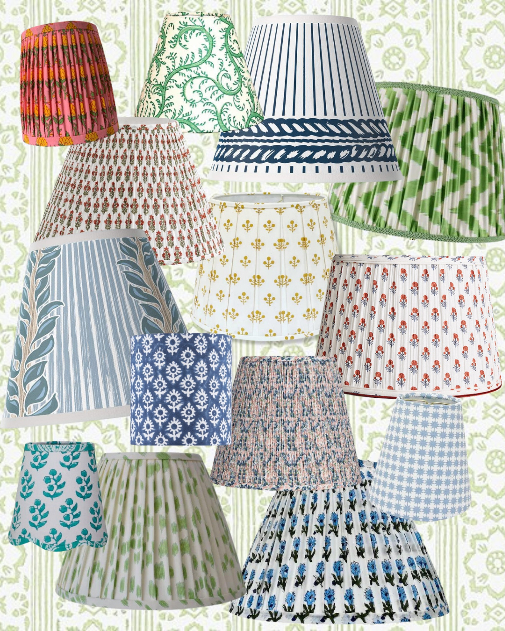 Block print lamp shade; scalloped shade; chandelier shade; sconce; table lamp; living room lighting; ikat 

#LTKFind #LTKhome