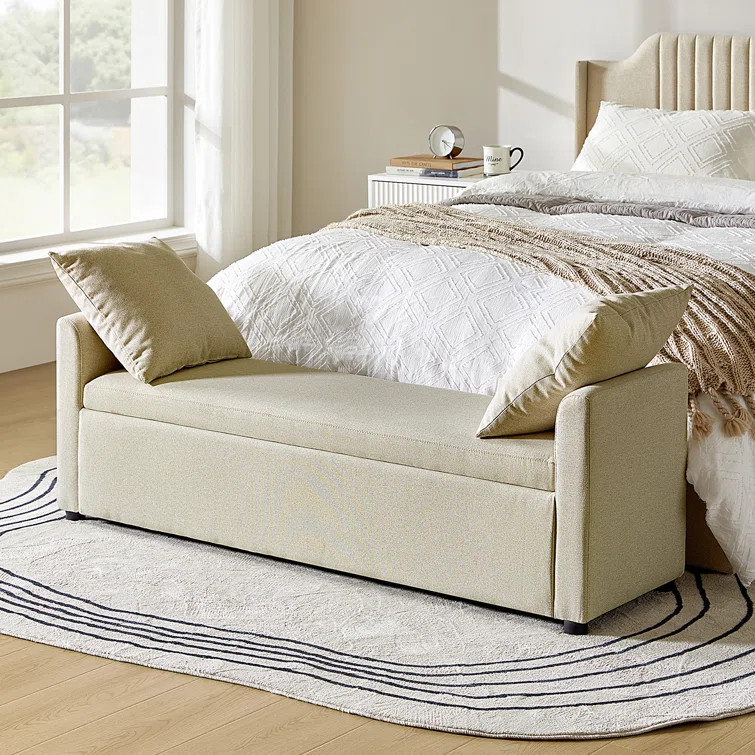 Aristides Polyester Upholstered Storage Bench | Wayfair North America