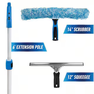 Total Pro Kit with 14 in. Scrubber, 12 in. Squeegee and 6 ft. Telescoping Connect and Clean Pole | The Home Depot