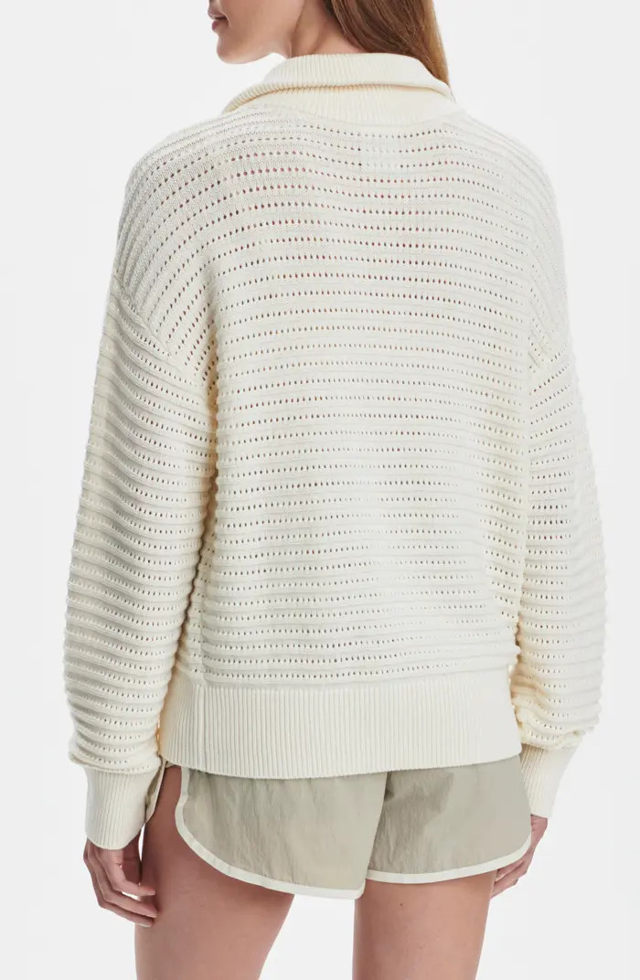 Varley Tara Pointelle Half Zip Sweater | Nordstrom | Nordstrom