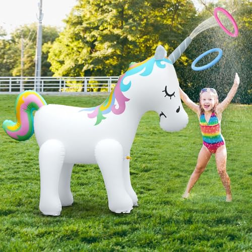 Water Sprinklers Inflatable Toys,Inflatable Sprinkler for Kids,Outdoor Water Toys w/2 Rings,Summer Backyard Sprinkler,Spray Water Toy for Kids,Adults | Amazon (US)