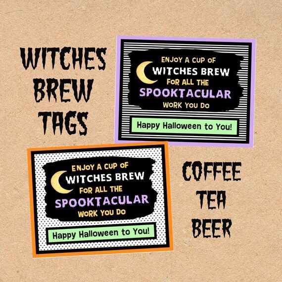 Witches Bubbling Brew Tag coffee Tea Beer - Etsy | Etsy (US)