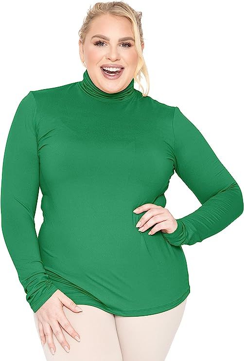 Women's Plus Size Warm Long Sleeve Turtleneck Top | Ultra Soft | Adult XL to 5X | Amazon (CA)