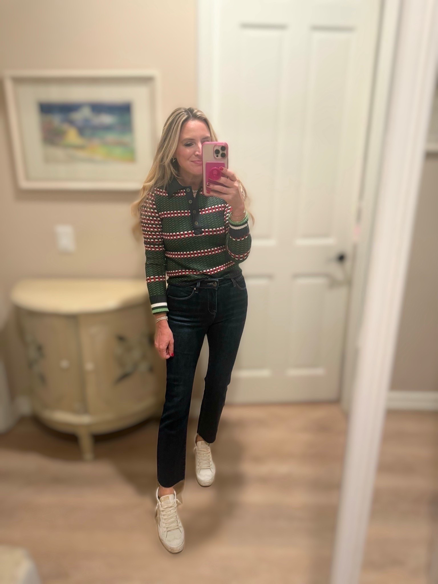 Festive in my top from Free People wearing a size extra small you could size up in this easily. It’s tight.

#LTKSeasonal #LTKHoliday #LTKootd