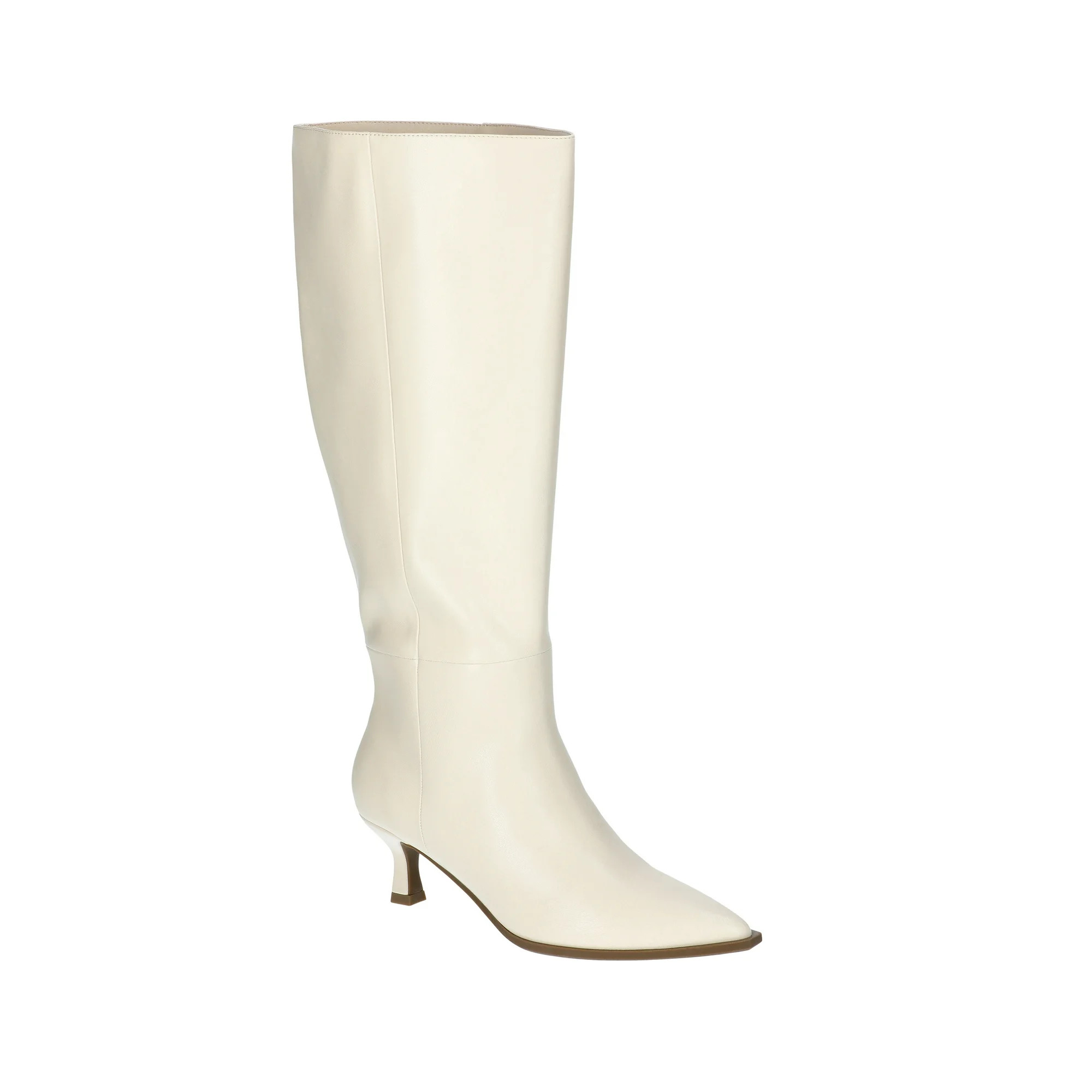 Madden NYC Women's Faux Leather Knee High Boots with Kitten Heel, Wide Calf Available | Walmart (US)